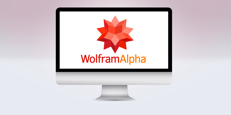 デスクトップパソコンの画面にあるWolfram Alphaのロゴ
